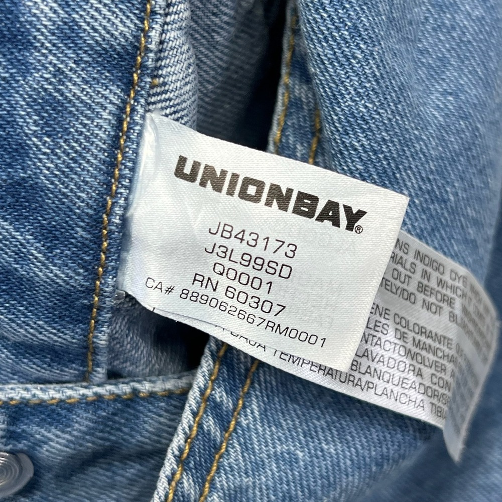 Unionbay Overalls Size Large Blue Denim Bib Jumper Pockets Utility Workwear - Picture 8 of 16